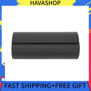 Havashop 3 Slot Professional PU Leather Watch Storage Box Travel Portable Case Organizer