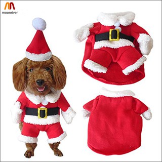Pet Christmas Costume Dog Suit with Cap Santa Claus Coat Hoodies for Small Dogs Cats Funny Puppy Chr