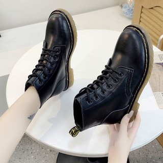 High-top boots--2021 new British style boots, children s ins fashion spring and autumn women s boots, flat bottom lace-up motorcycle boots, short boots