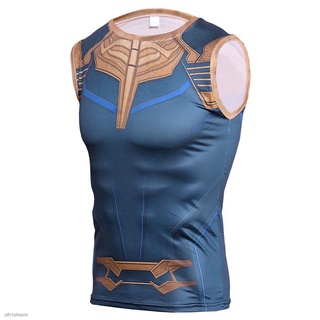 ❐﹊♤3D Thanos Men's Quick Dry Sleeveless Vest Compression Tights