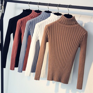 Women's Long Sleeve Slim Knitted Turtleneck Sweater Pullover