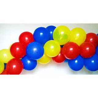 100pcs Tricolor Mix Red Dark Blue Yellow Balloons Combination