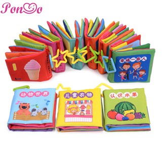 Baby Early Learning Educational Books Infant Toddler Development Soft Cloth Book Sound Papers 2 Language