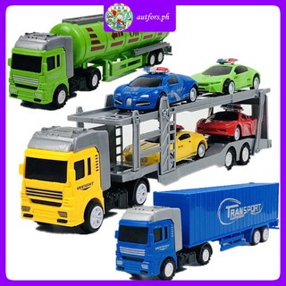 Children's toy car simulation model container truck container truck engineering transport truck tank truck trailer boy