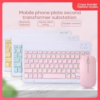 Rechargeable Universal 10 Inch Wireless Bluetooth Keyboard Mouse Set for IPad Iphone MAC Android Pho