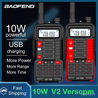 BaoFeng Walkie Talkie UV-10R V2 Two Way CB Radio Transmitter Long Range UV10R V2 128CH VHF UHF 136-1