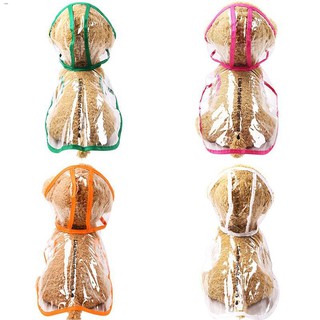 Wet Weather Gear♧Pet Dog Raincoat Cat Dog Transparent Waterproof Trench Coat with Hat