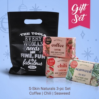 Snoe Beauty S-Skin Naturals 3-pc Set Coffee, Chili & Seaweed