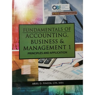 Fundamentals of Accounting, Business & Management 1 SHS 2018 l Pinedabooks book