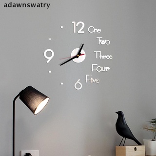 WASTRY Modern DIY 3D Large Wall Clock Mirror Surface Sticker Home Office Room Decor A .