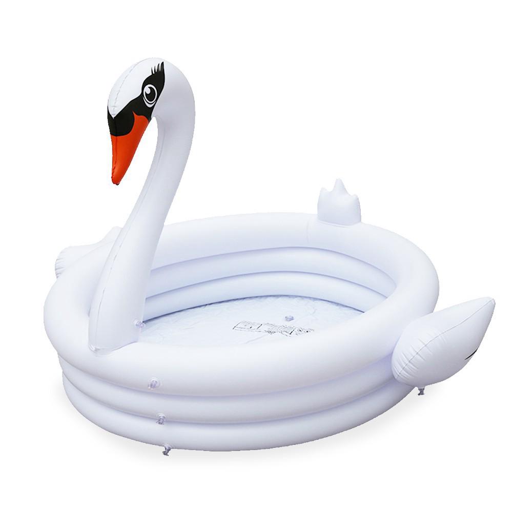 INS Inflatable White Swan Shaped Floater Swimming Pool (6)