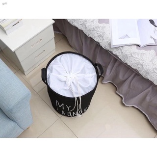 hot sale✠☁Foldable Laundry Basket with Cover Waterproof Canvas Hamper Clothes Sock Bin Storage Toy (3)