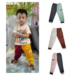 Trendy Unisex Kid's Cotton Two Toned Jogger Pants JB50 [Hello Jeans]