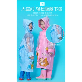 Waterproof Children Cartoon Raincoat Cute Animal Raincoat