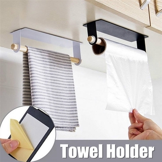 Kitchen Roll Paper Holder Towel Storage Rack Tissue Hanger Cabinet Hanging Shelf