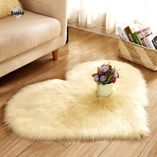 Love Heart Rugs Artificial Wool Sheepskin Hairy Carpet Faux Floor Mat Fur Plain Fluffy Soft Area Rug Tapetes