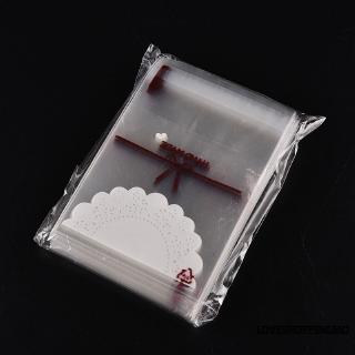 LOVESHOP 100pcs white lace Self Adhesive Cookie Candy Package Gift Bags Cellophane Birthday