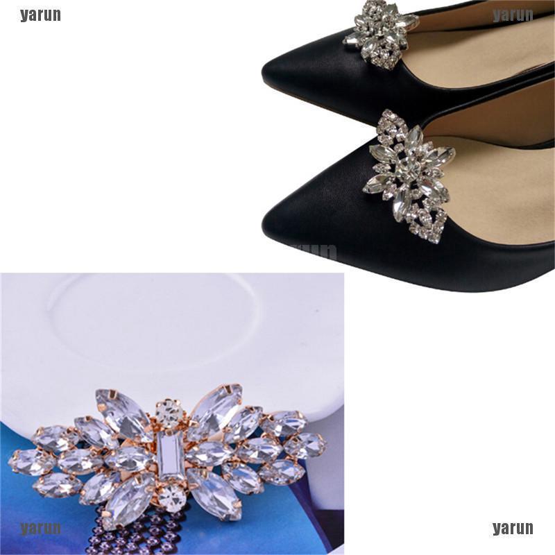 YS 1PC Women Shoes Decoration Clips Crystal Shoes Buckle Bridal Wedding Decor JK