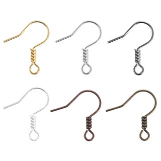 200Pcs Gold /Silver DIY Earring Findings Coil Ear Wire Hooks stopper for Jewelry Handmade Making (7)