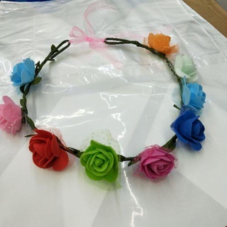 bandhair۩Flower crown 18color Fashion Flower crown for wedding Cod