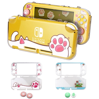 Cat Paw Switch Lite Crystal Shell PC Hard Cover Transparent Protective Case Housing Frame For Nintendo Switch Lite Accessories