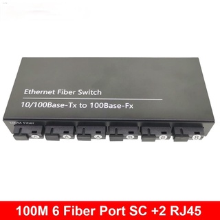 Accessories♧✆❇(3A 3B) 6F2E 10/100M Ethernet Switch 6 Fiber Port 25KM 2 UTP RJ45 Fast Erhetnet Fiber