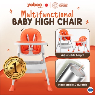 Yoboo Multifunctional Baby High Chair Clean Easily Adjustable Height Baby Dining Compartment Booster