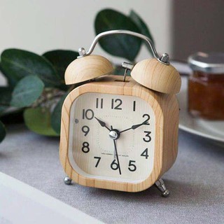 Nordic student bedside retro small alarm clock simple and silent