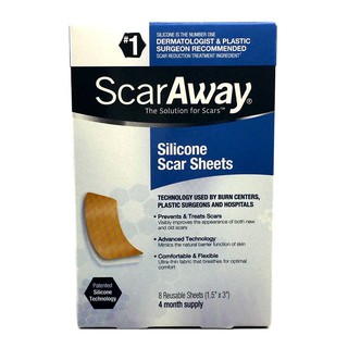 SCARAWAY Silicone Scar Sheets 8 Count 4 Months Supply