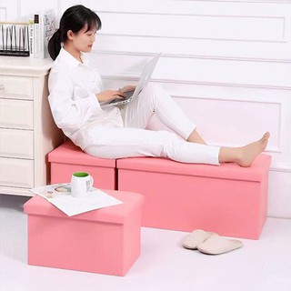 Rectangular Foldable Organizer Storage Stool Sit Sofa Folding Box Chair 1Pc 76 By 38 Cm