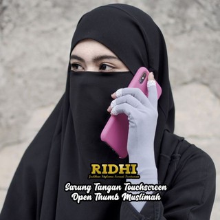Touchscreen Gloves Fingerhole Lace Jasmine Hand Glove Open Thumb Muslimah Akhwat
