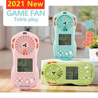Hanging neck fan usb fan silent❁♕2021 New Handheld 2 in 1 Fan Game Console With 23 Games Stress Reli