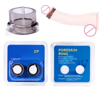 Xnxs 2pcs Male foreskin resistance complex ring Sex Time delay lock loop phimosis correction device