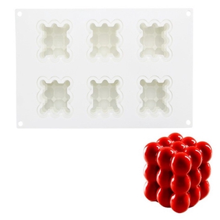 6 Cavity 3D Cube Candle Mold Silicone Molds for DIY Handmade Craft LKJ (4)