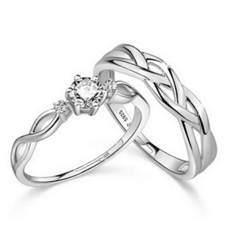 【Mj &Aj】#31.Silver couple wedding engagement ring