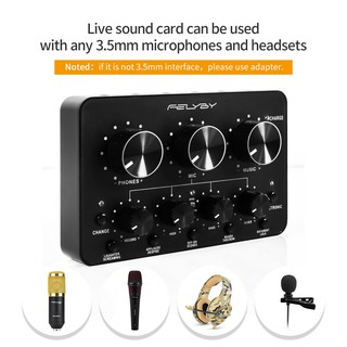 FELYBY High quality multi-function Live sound card for Microphone (3)