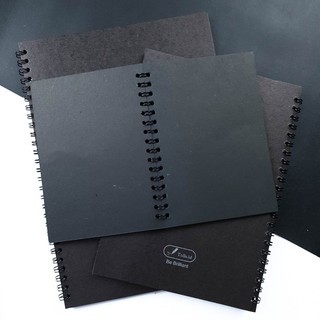 25 Sheets Multi Sizes Black Spiral Notebook for School Supplies