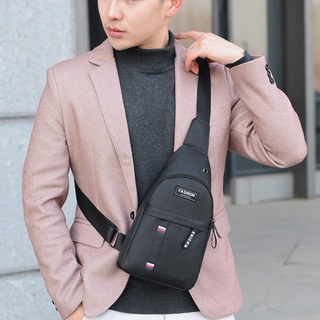 RS.HS Korean Fashion Canvas Sling Shoulder Cross Bag Mens Chest Cross Body Unisex Bag