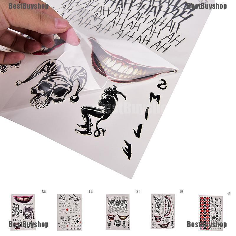 GDPH The Joker Cosplay Arm Chest Sex Products Temporary Tattoo Stickers