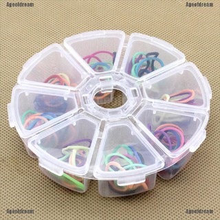Ageofdream Round Jewelry Organizer Beads Display Case Storage Box Plastic