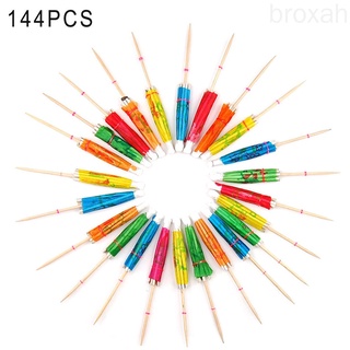 144Pcs Colorful Mini Cocktail Umbrella Sticks Party Cake Juice Drinking Parasol Decor Random Color broxah