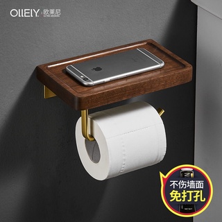 Solid Wood Towel Rack Creative Bathroom Gold Toilet Roll Paper Rack (1)