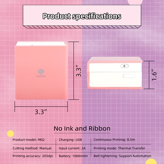 ✨Christmas Discount✨Phomemo Mini Pocket printer M02 Pink Bluetooth Thermal Printer Pocket Sticker Receipt Printer Compatible with iOS + Android (7)