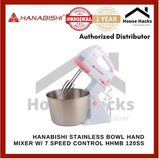 Hanabishi Stainless Bowl Hand Mixer w/ 7 Speed Control HHMB 120SS (House Hacks)
