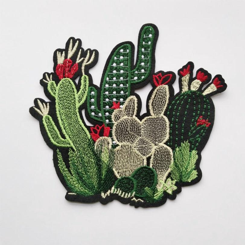 Cactus Applique Embroidered Iron on Plant Patches For Clothes