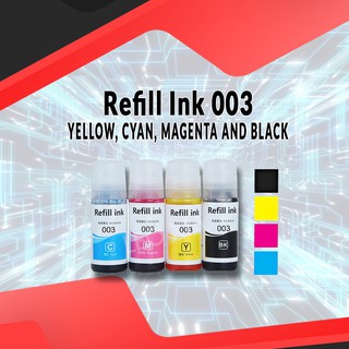 Premium 003 ink DYE INK Printer Refill Ink Compatible for EPSON L3110 L3118 L3119 L3150 - 70ml