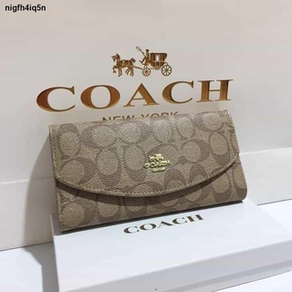 ﹍۞Coach Trifold long wallet with box