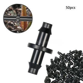 50pcs 1/4'' PVC Barbed Connector Tubing Coupling Connectors Water Drip Irrigation for Greenhouse