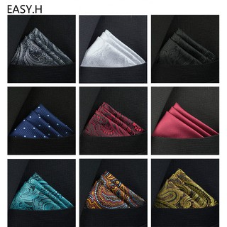 New Pocket Square Handkerchief Accessories Paisley Solid Colors Vintage Business Suit Handkerchief