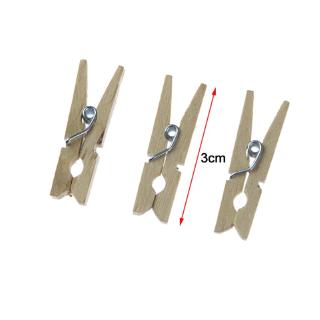 Wholesale Very Small Size 30mm Mini Natural Wooden Clips For Photo Clips Clothespin Craft Decoratio (3)